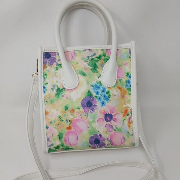 Pretty Spring Floral Rectangle Crossbody Bag - Picture 2 of 12